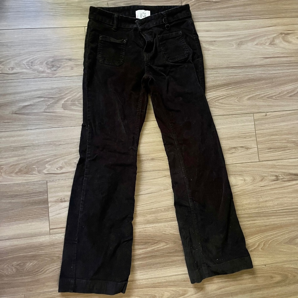 Urban Outfitters Black Corduroy Kick Flares (Size 4)